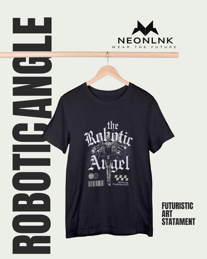 The Robotic Angel Graphic Tee - Cyberpunk Inspired Design